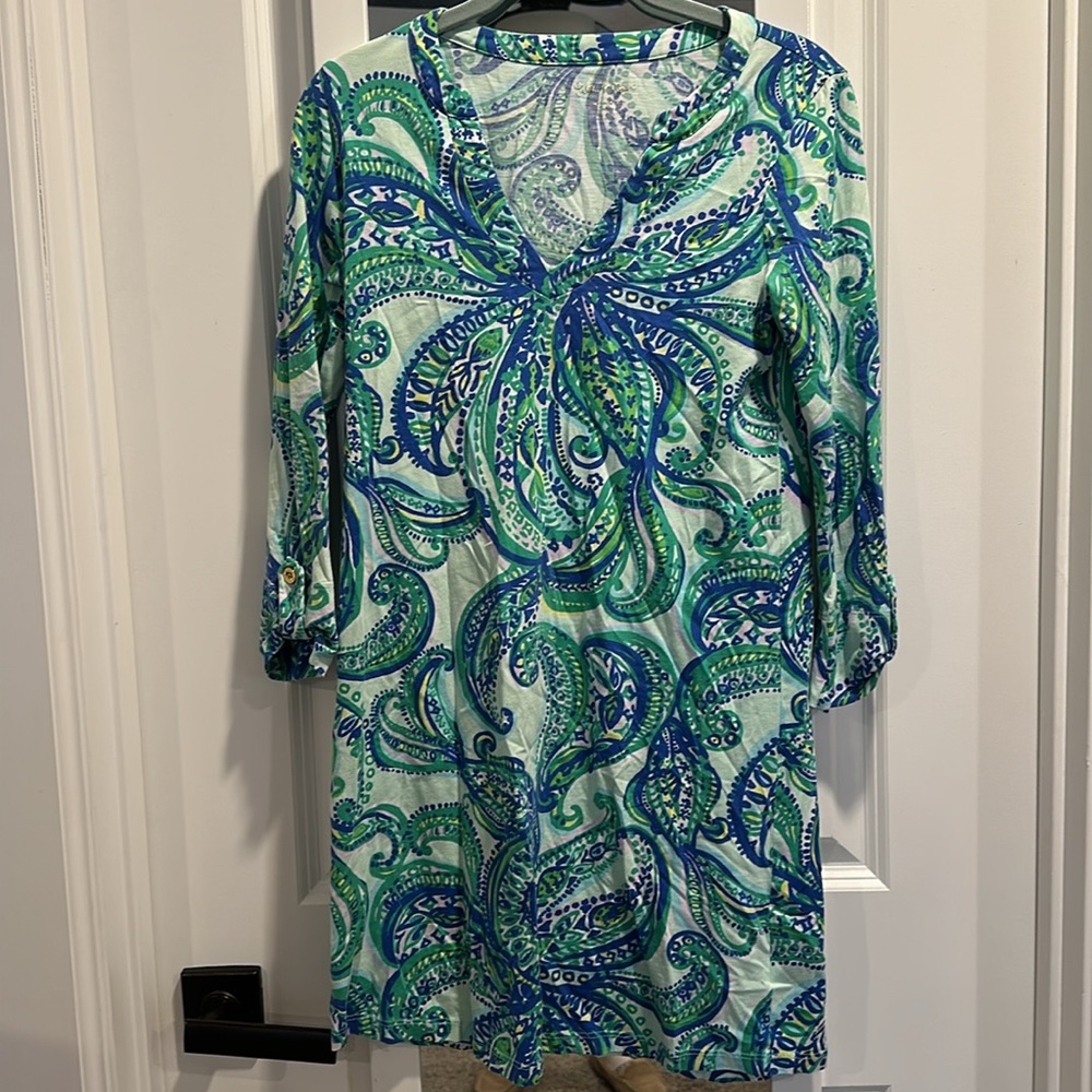 Lilly Pulitzer XS 3 Quarter Sleeve Tee Shirt Dress